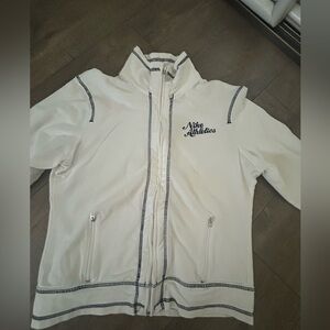 Vintage Nike Athletics Cream Zip Up with Navy Blue Accents